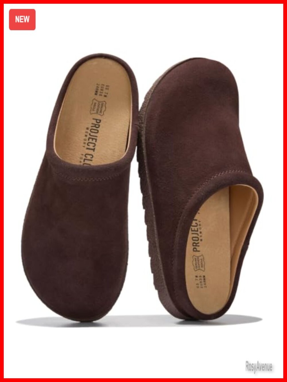 Genuine Suede Clogs for Women Leather Lined Slip-On Mules